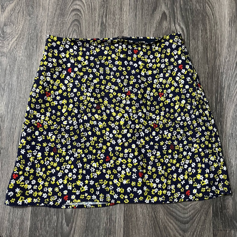 Aritzia Sunday Best Floral Zip Up Mini Skirt Size 2 Blue Yellow Spring Ditzy